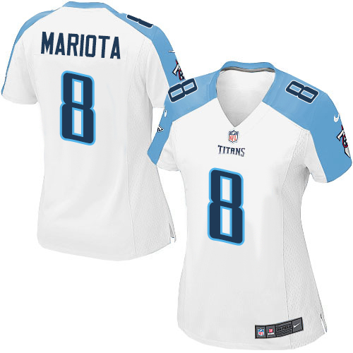 Women's Elite Marcus Mariota Nike Jersey White Road - #8 NFL Tennessee Titans